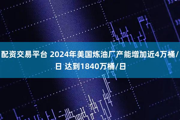 配资交易平台 2024年美国炼油厂产能增加近4万桶/日 达到1840万桶/日