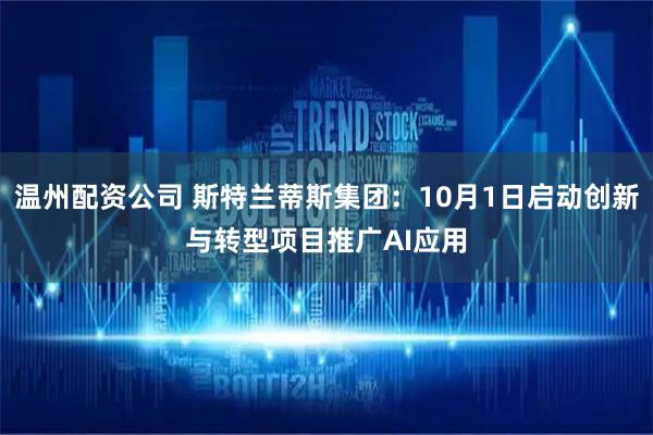 温州配资公司 斯特兰蒂斯集团：10月1日启动创新与转型项目推广AI应用